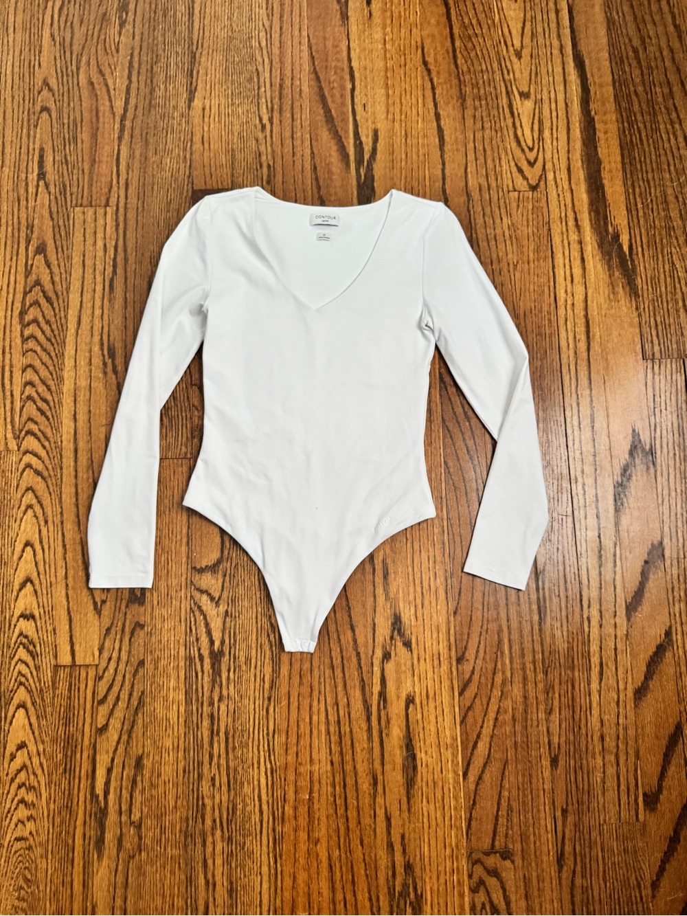 Aritzia white Long-Sleeve V-Neck Bodysuit
